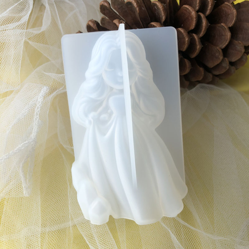 Candle Making Supplies - 3D Schattige Prinses Siliconen Kaars Schimmel