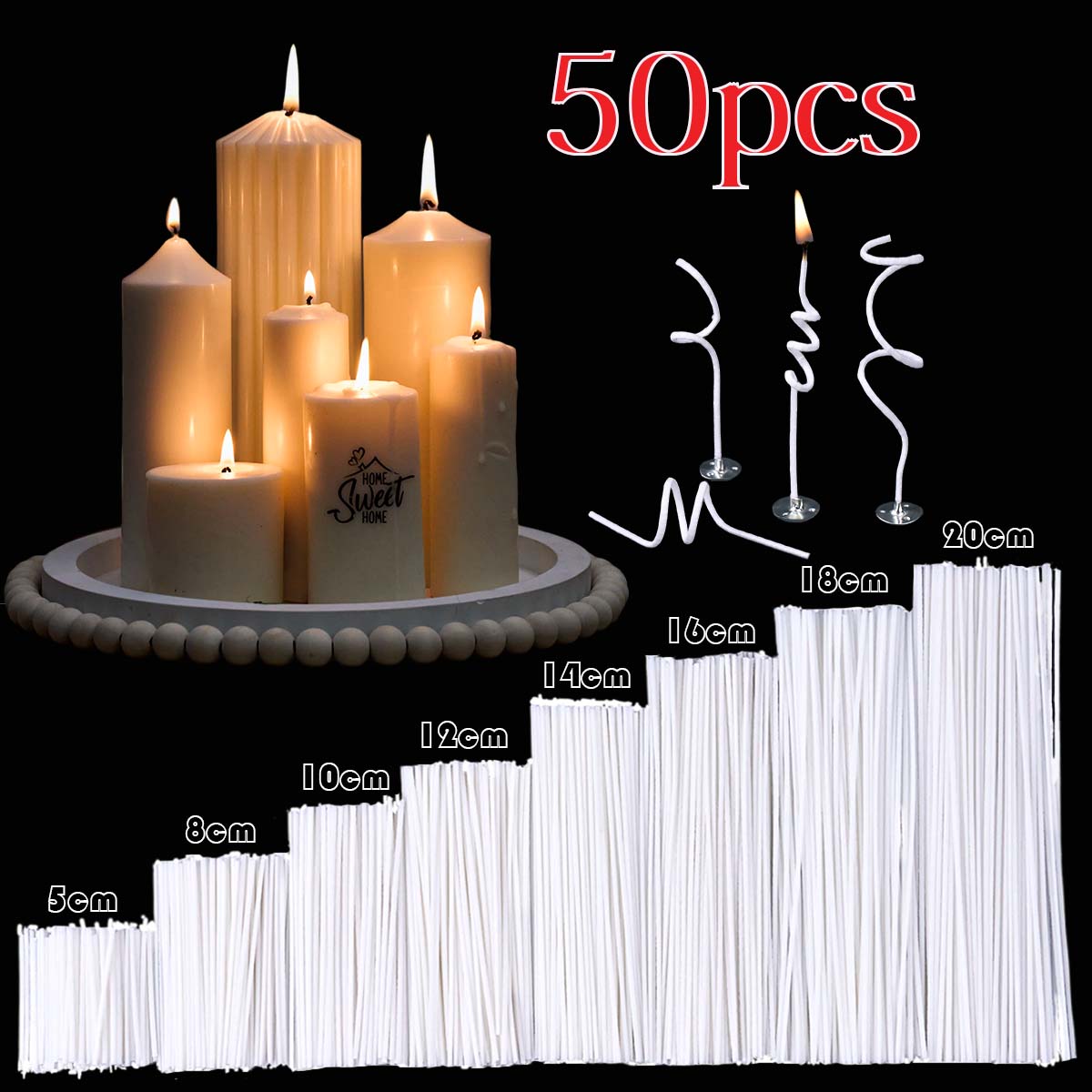 Candle Making Instructions - 50 Stuks 5-20Cm Kaars Wieken Gewaxt