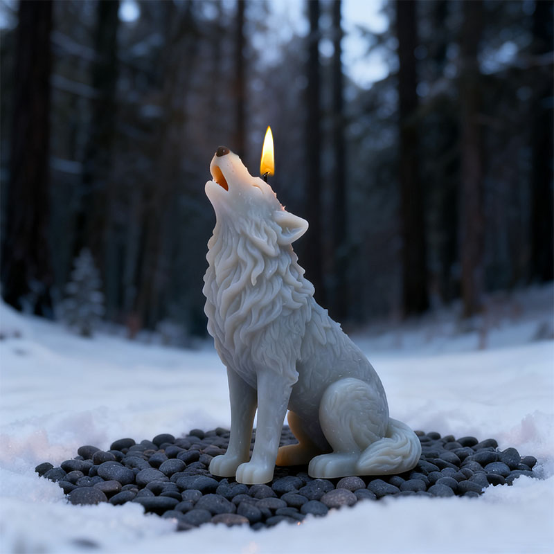 Candle Making Workshop - Sneeuwveld Huilende Maan Wolf Kaarsvorm Siliconen