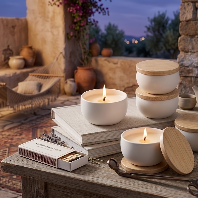 Candle Making Jars Wholesale - Witte matte lege kaarsenpotjes met deksels