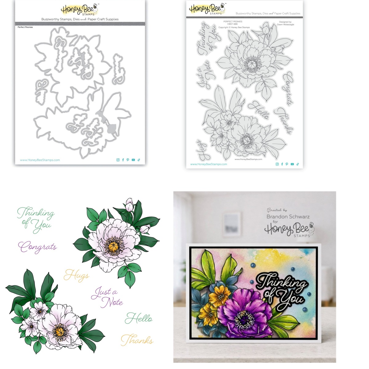 Candle Making Instructions - Pioenrozen Clear Stamps Stansmessen Set voor