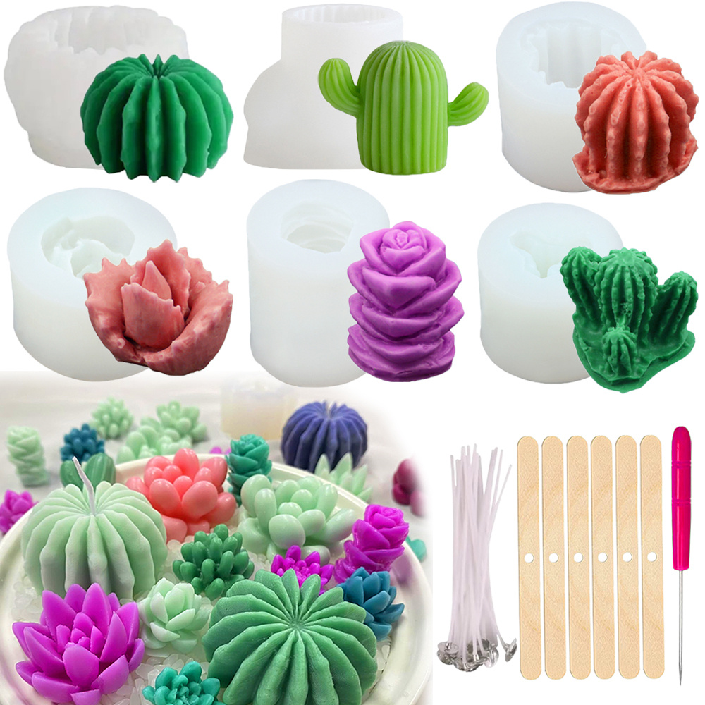 Candle Making Video - 6 stks Succulente Siliconen Kaars Mallen