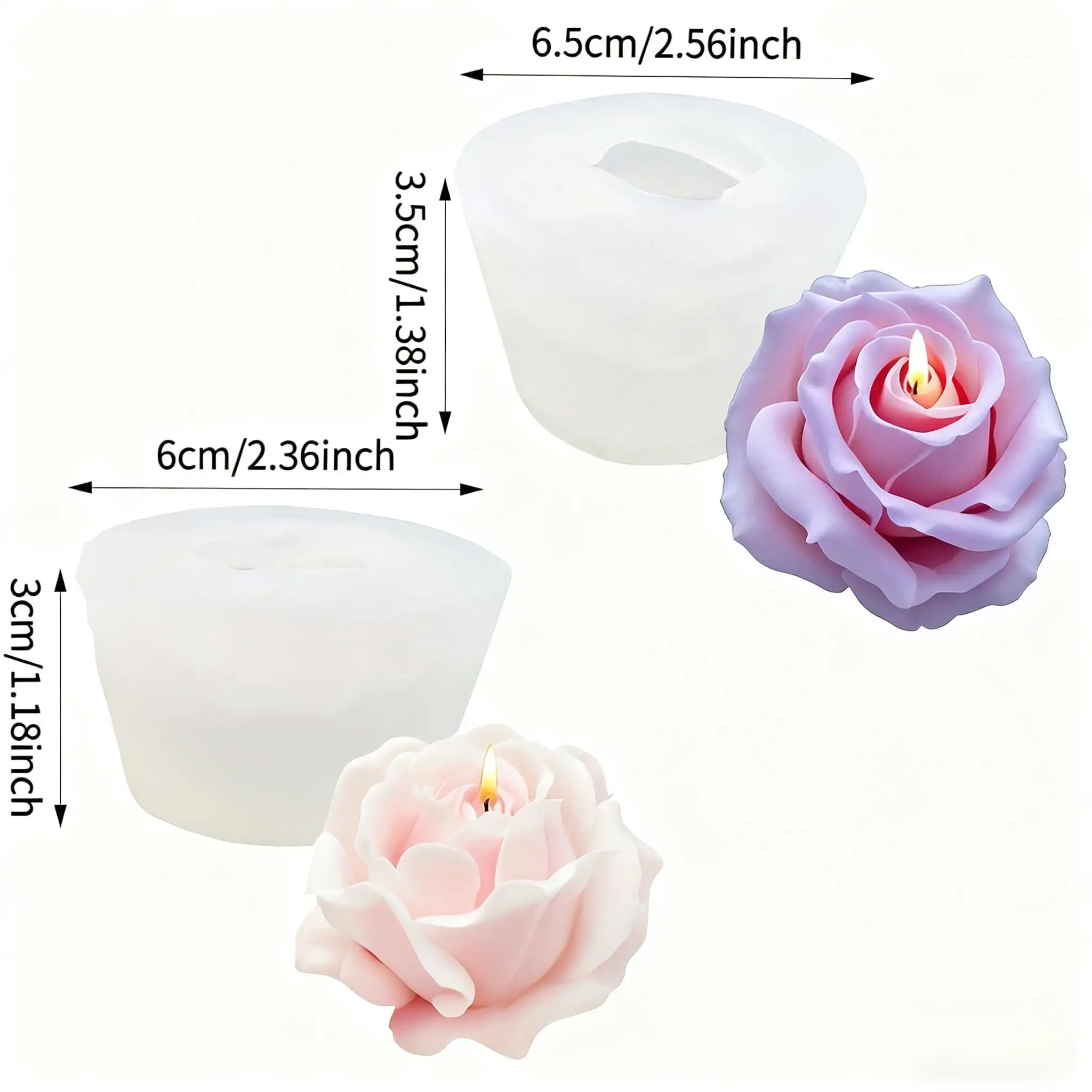 2-delige romantische 3D Rose s - Candle Making Video recensie en prijs