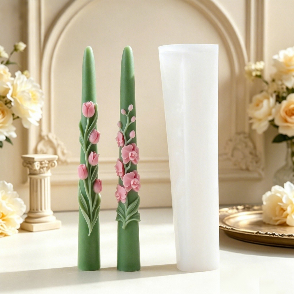 Lange stokvormige bloemkaars s - Candle Making Video recensie en prijs