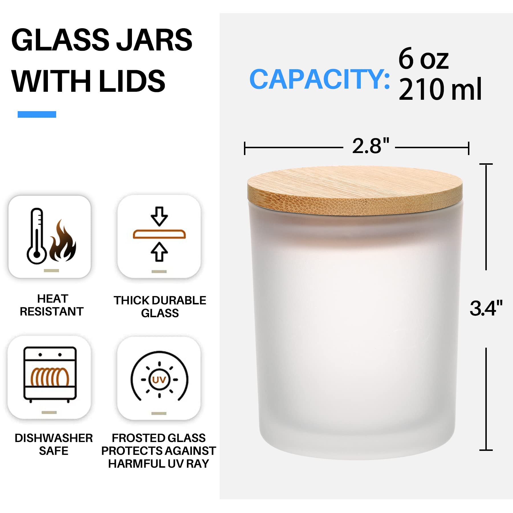 6-Pack 6Oz Mat Amber Glazen Ka - Candle Making Jars Wholesale recensie en prijs